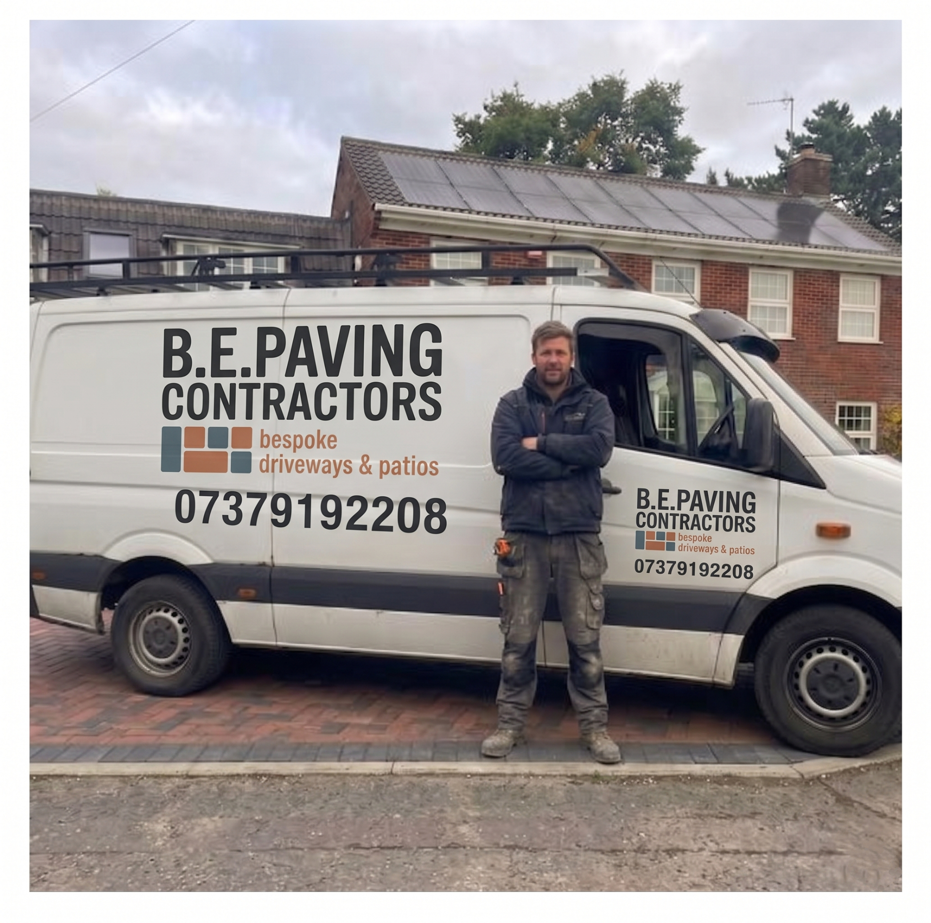 Ben and team of B.E Paving Contractors with company van